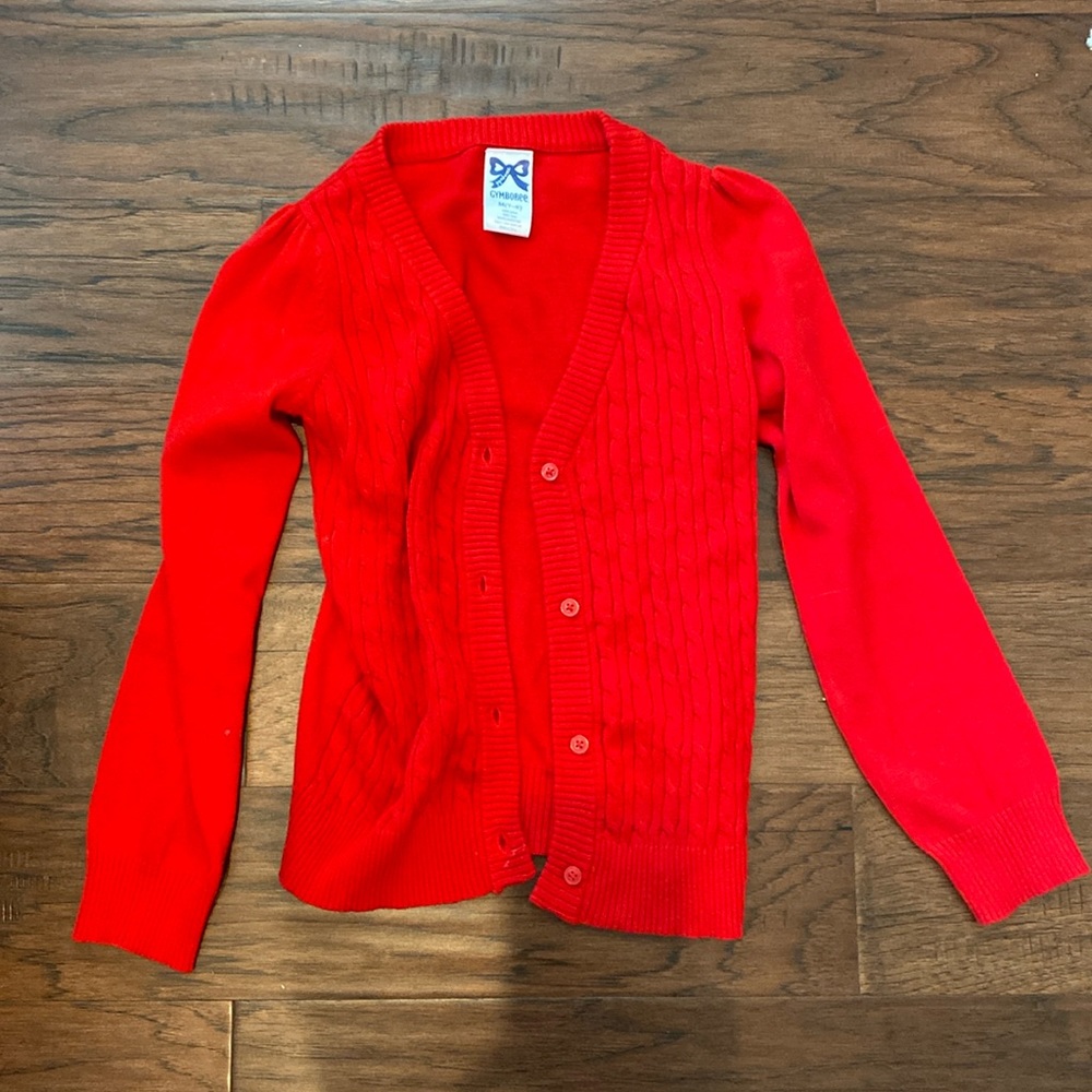 Gymboree girls, size 7/8 lightweight red cardigan